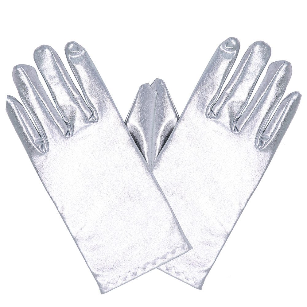 Fiestas Guirca Kostüm Handschuhe kurz silber 22cm