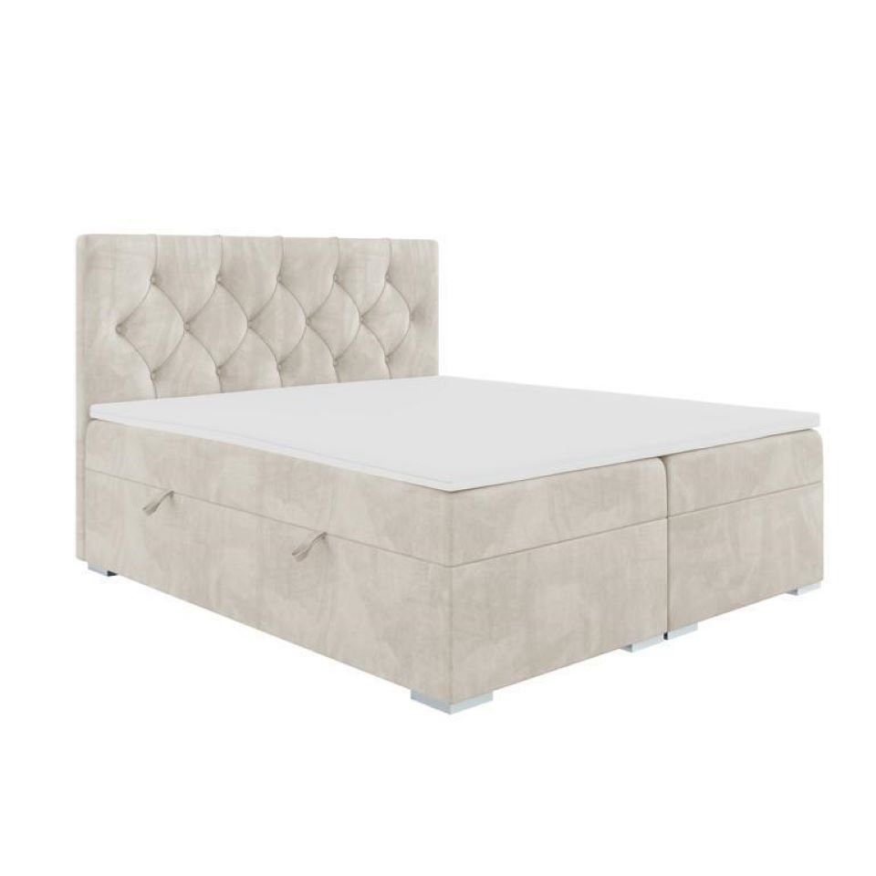 Made JVmoebel Boxspringbett Polster Bett Schlafzimmer Europa Beige in Modern, Luxus Möbel Doppelbett Design