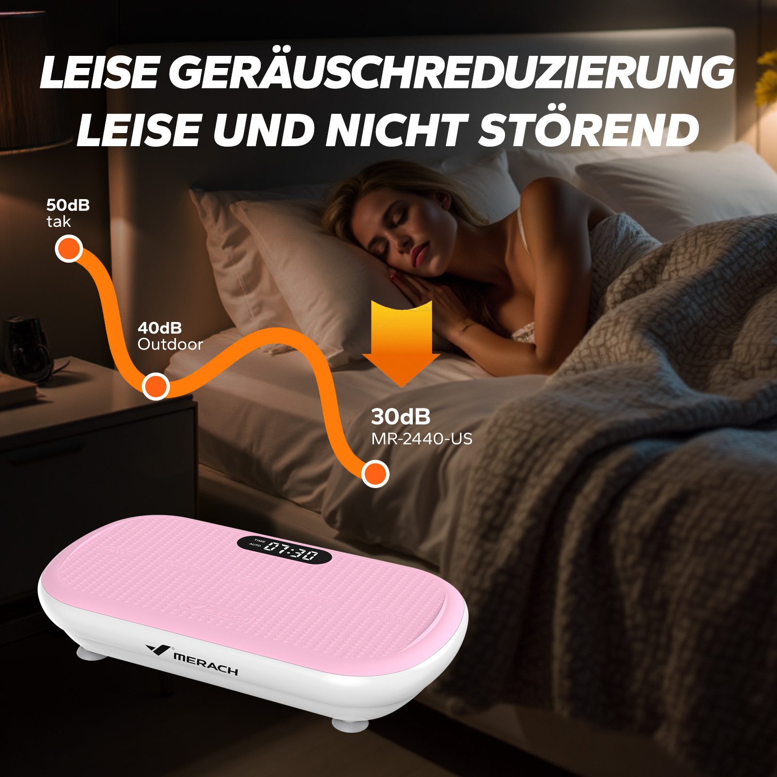 MERACH Vibrationsplatte Bluetooth-Trainingsgerät, bis zu 200 kg belastbar, 200 W, 10 Intensitätsstufen, (1 tlg), Ganzkörpertraining, intensiver Muskelaufbau, robuste Bauweise
