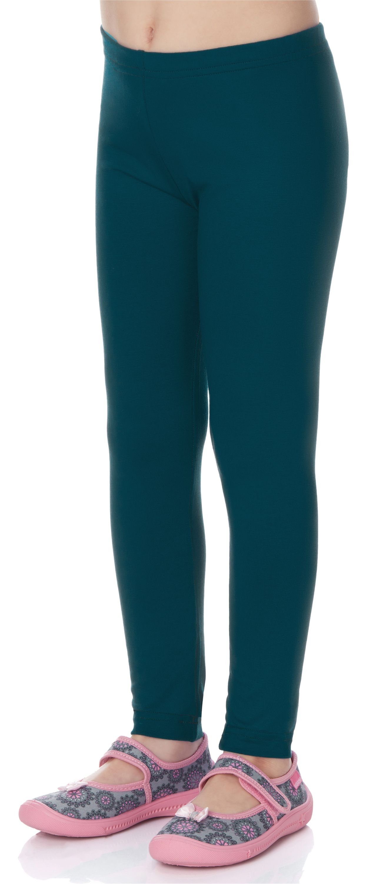 (1-tlg) Smaragdgrün Style elastischer Merry Lange Viskose Leggings Bund Mädchen Leggings aus MS10-130