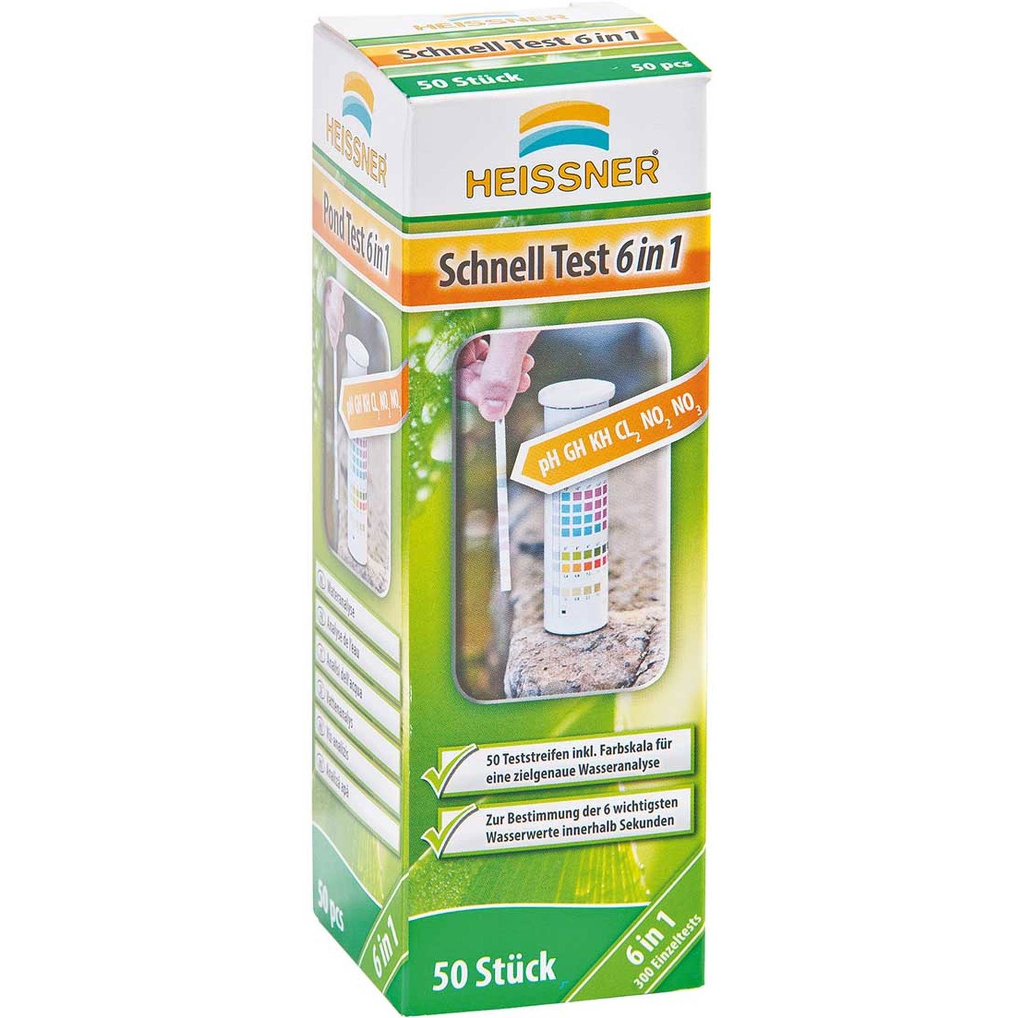 Heissner Teichpflege Schnell-Test-Set 6in1 Teststreifen