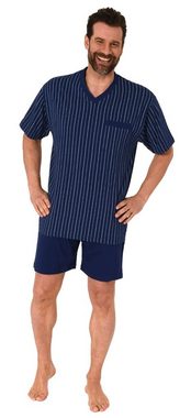 Normann Pyjama Herren Schlafanzug kurzarm Shorty Pyjama - Streifenoptik - 122 650