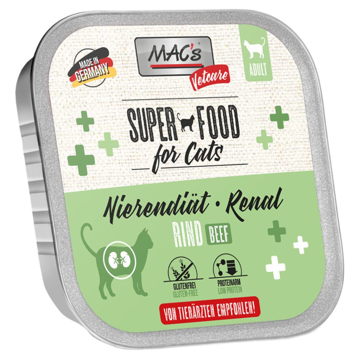 MAC'S Vetcare Nierendiät mit Rind 100 g - 16 Stück, für: Katze
