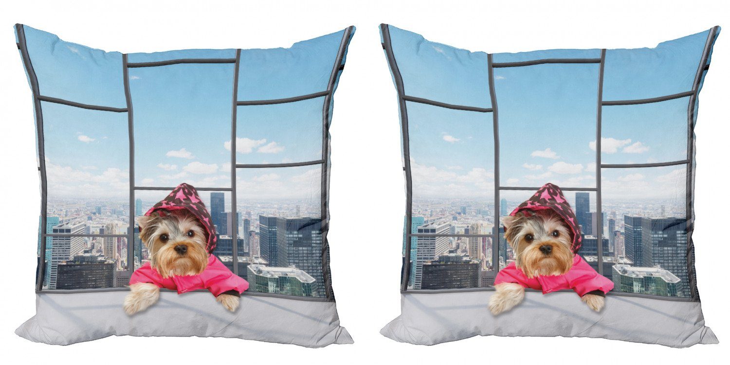 Kissenbezüge Doppelseitiger in Digitaldruck, einem Modern Hund Zitat Stück), Regenmantel Accent (2 Abakuhaus Skurril