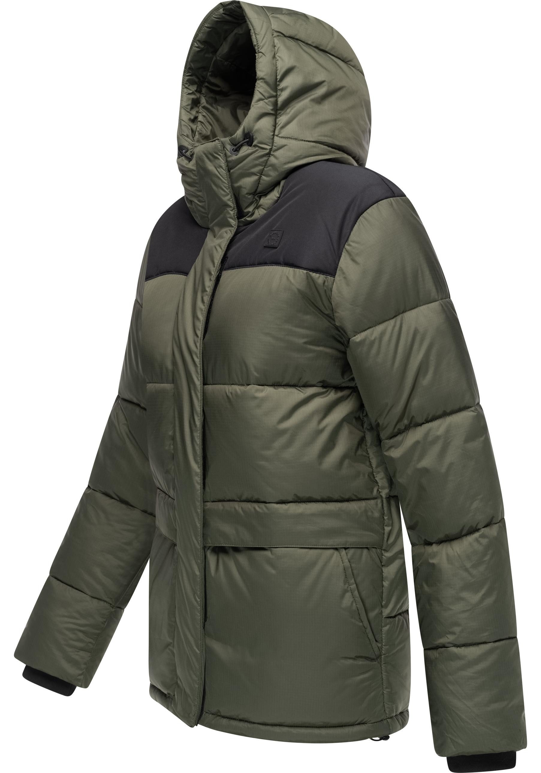 Ragwear Anorak Wikesh stylische Winter Steppjacke mit Colourblocking