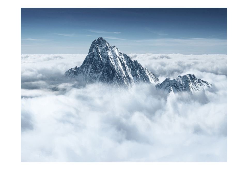 den in Tapete 3x2.31 lichtbeständige KUNSTLOFT Vliestapete halb-matt, Bergspitze Design Wolken m,