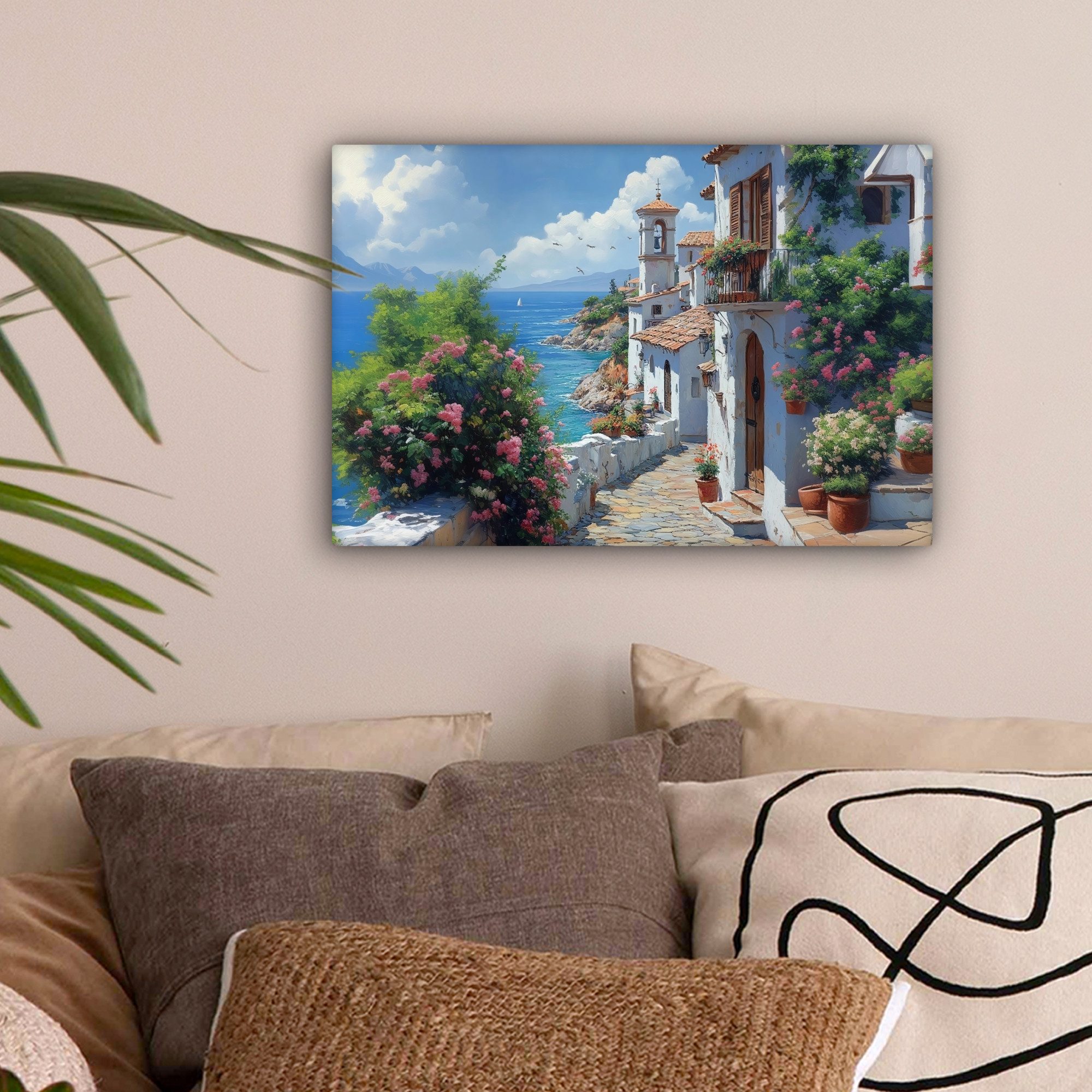OneMillionCanvasses® Leinwandbild Häuser - Meer - günstig online kaufen