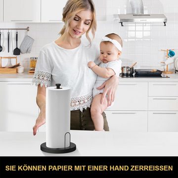 DOPWii Küchenrollenhalter Papierhandtuchhalter aus Edelstahl, kein Stanzen, Tisch-Küchenpapierhalter, mit Saugnapf-gewichteter Basis, rutschfest