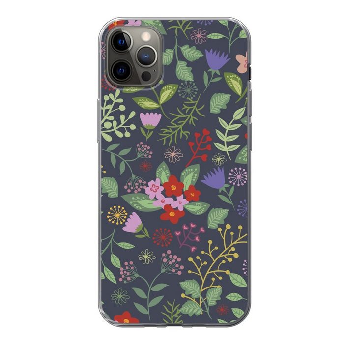 MuchoWow Handyhülle Eine florale Illustration mit viel Farbe Handyhülle Apple iPhone 12 Pro Max Smartphone-Bumper Print Handy