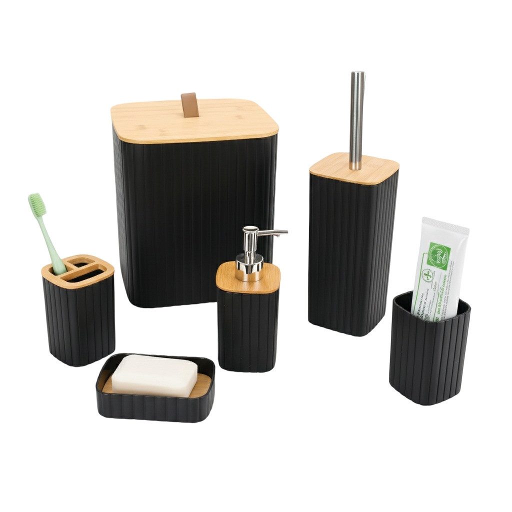 Seifenspender Bad-Accessoire Set Seifenspender Zahnbürstenhalter WC-Bürste