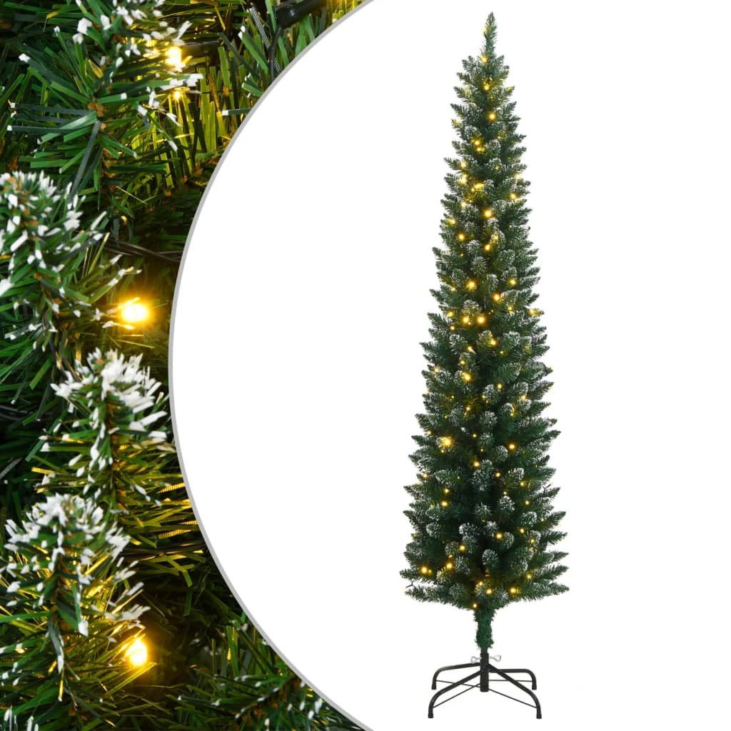 vidaXL LED Baum Künstlicher Weihnachtsbaum Schlank 150 LEDs 120 cm