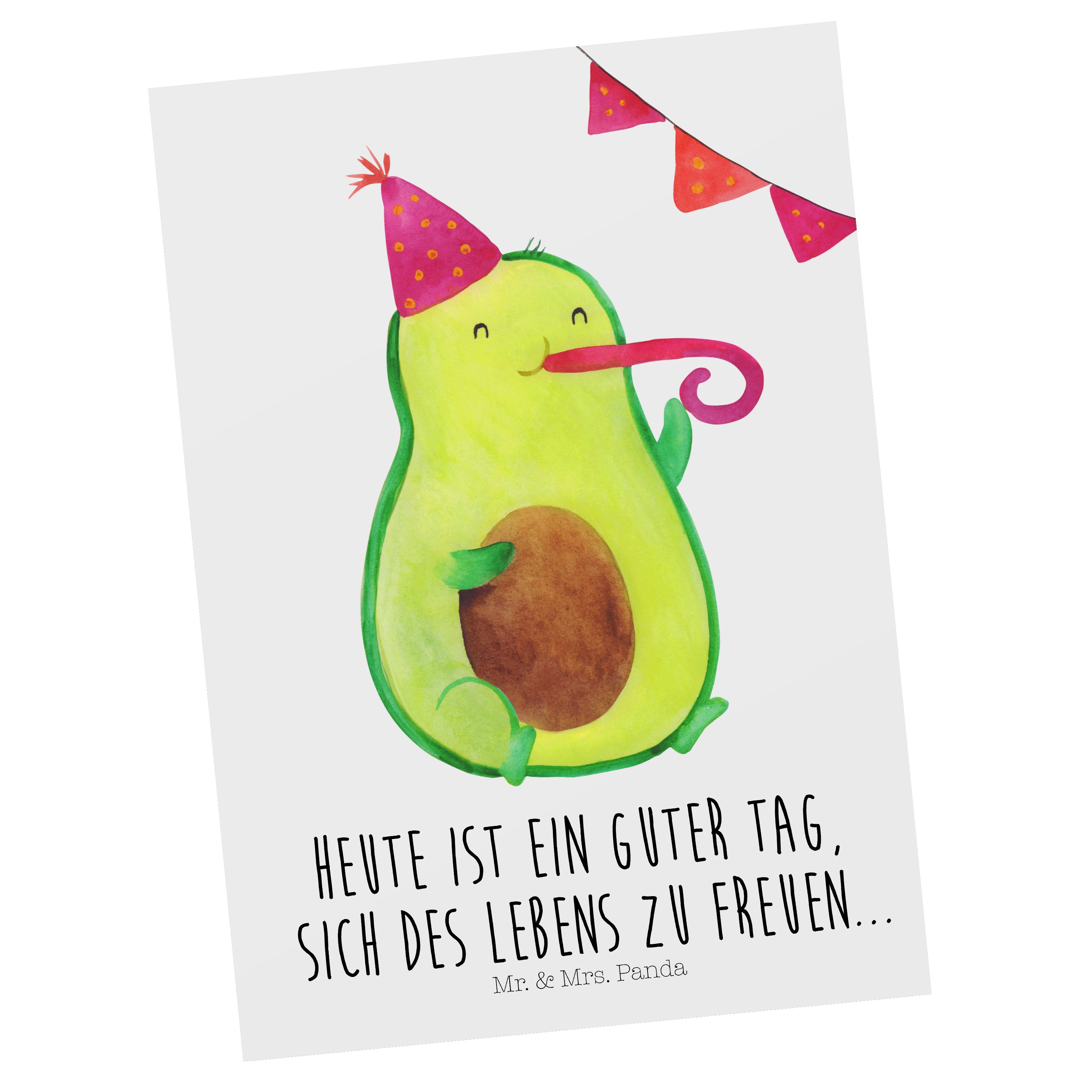 Einladungskarte, Mrs. & Panda Geschenk, Mr. - Postkarte G Weiß Geburtstagsfeier, - Party Avocado