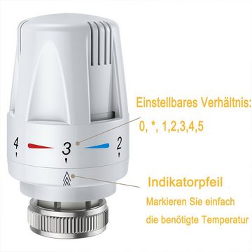 oyajia Heizkörperthermostat 4x Metall Thermostat Heizkörper Heizkörperventil, M30 x 1.5 Heizkörperventil Thermostatventile Heizungsventil