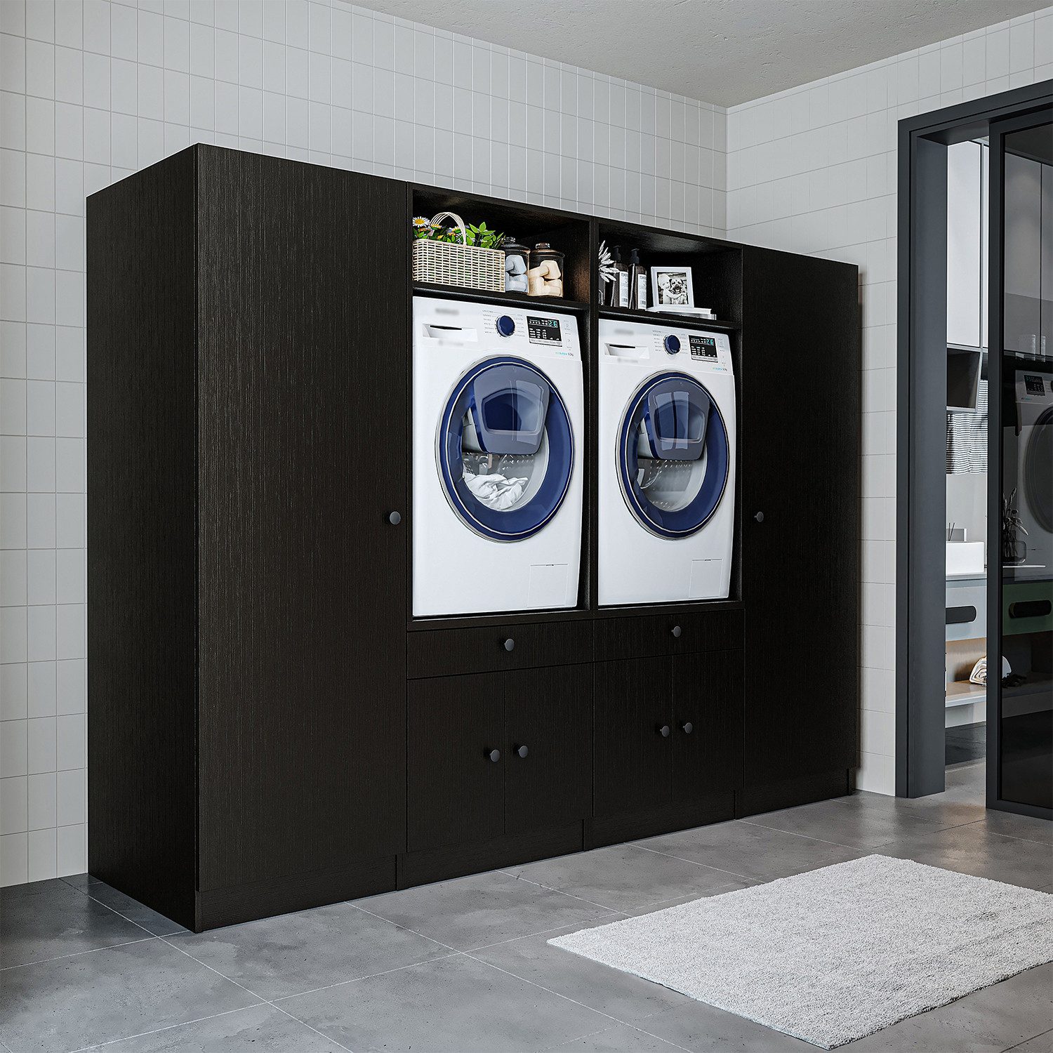 Roomart Waschmaschinenumbauschrank 254 cm (Schrankwand für günstig online kaufen