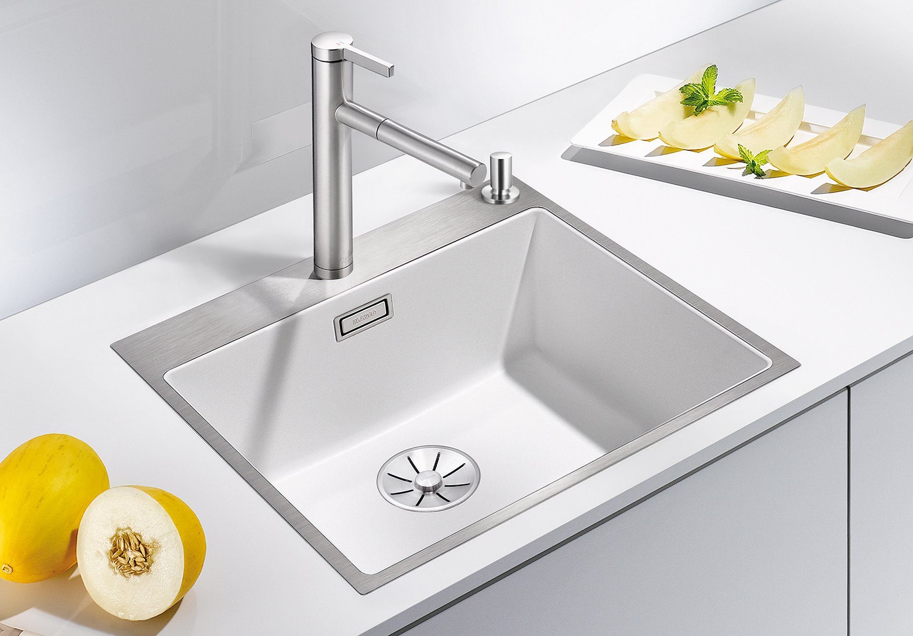 Blanco Granitspüle SUBLINE 500-IF/A SteelFrame, rechteckig, aus SILGRANIT®