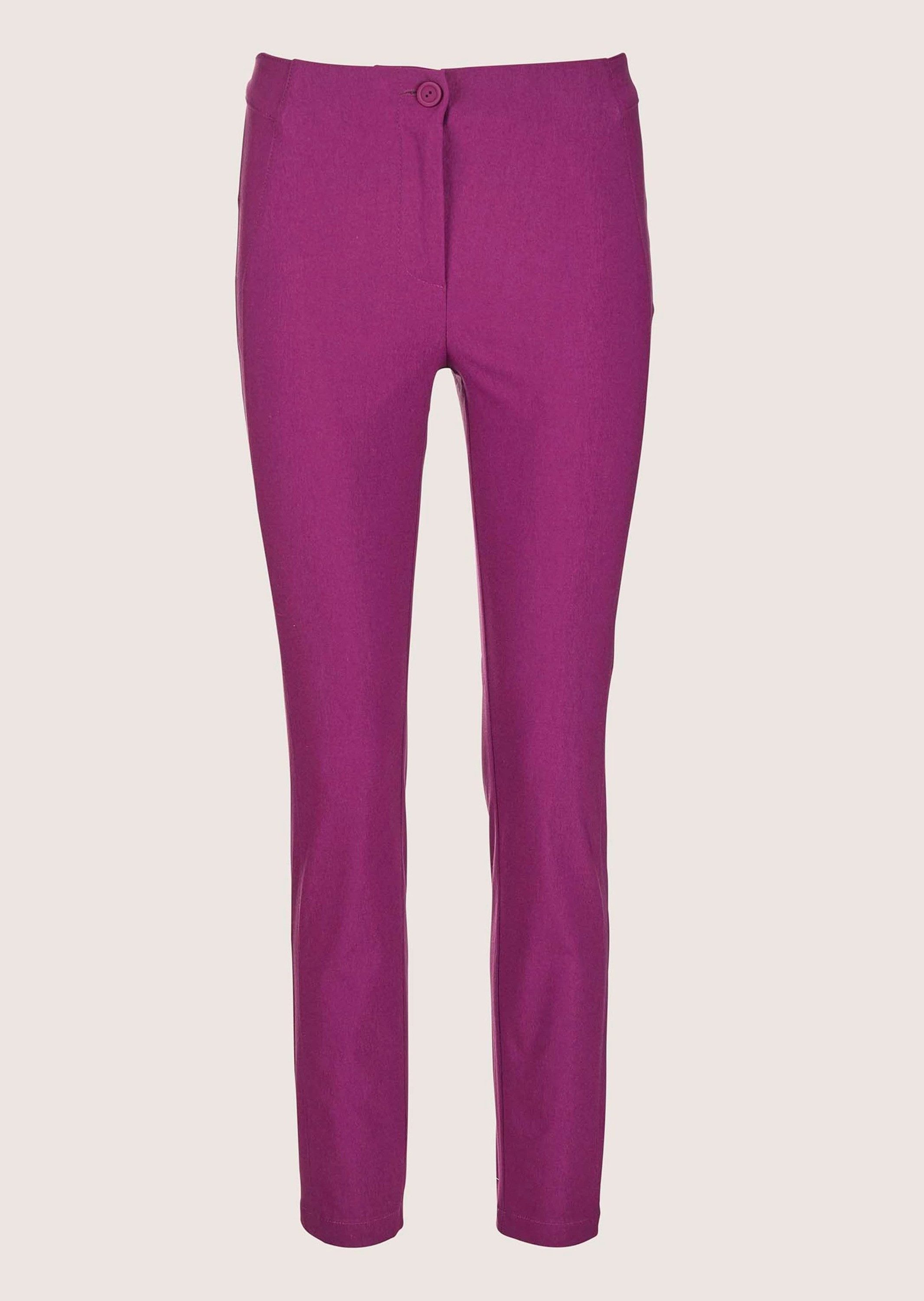 MADELEINE Stoffhose Schlanke Stretch-Hose mit Vichy-Karo Stoffhose in Knöchellänge und ohne Taschen