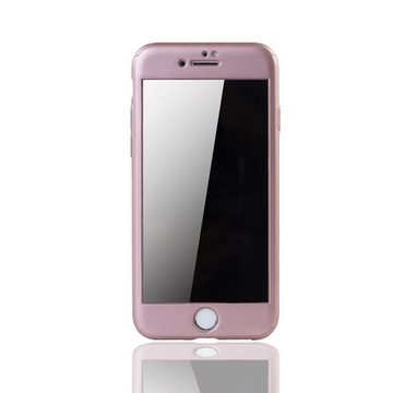 König Design Handyhülle Apple iPhone 7, Apple iPhone 7 Handyhülle 360 Grad Schutz Full Cover Rosa