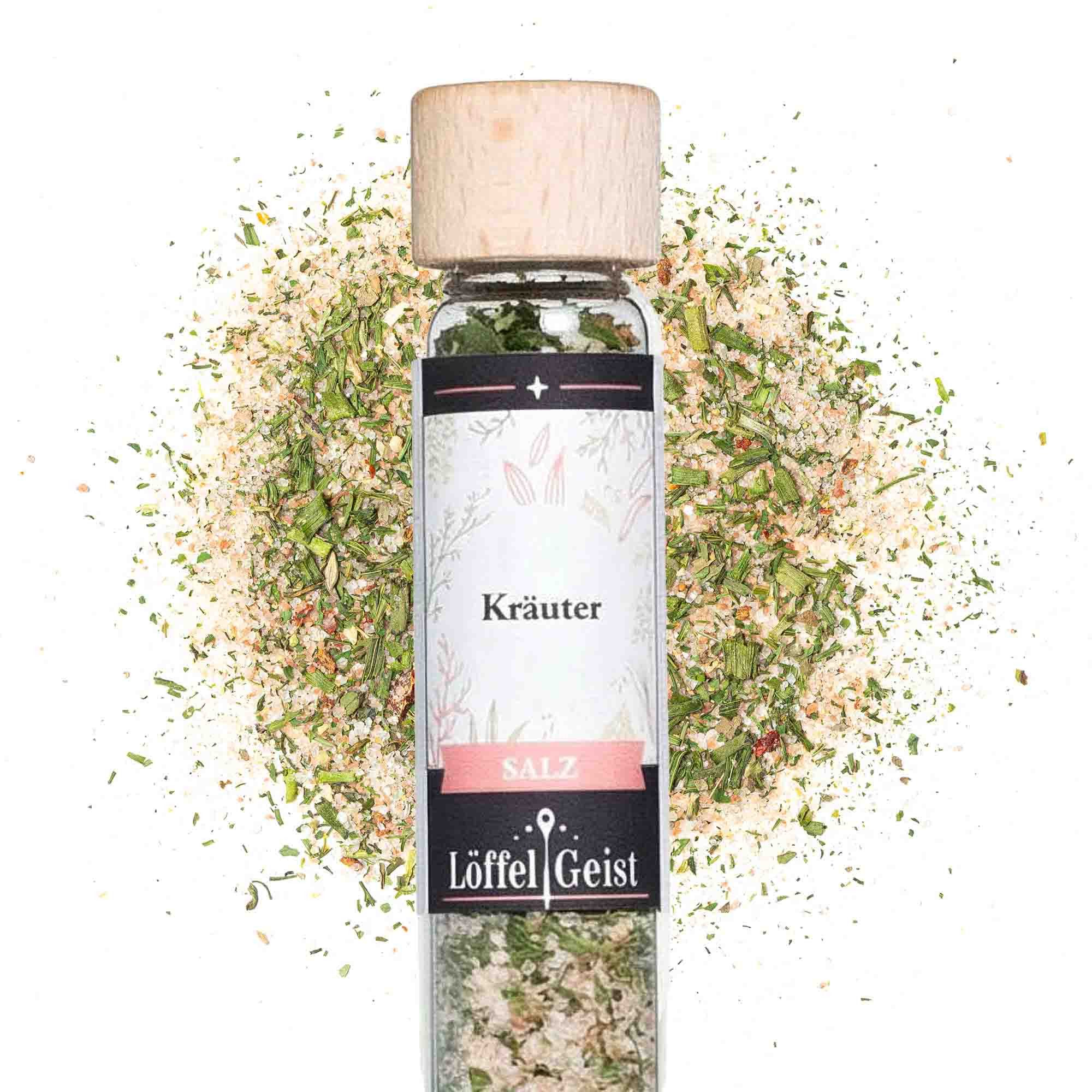 Löffelgeist Gewürz Kräuter Salz(58g im praktischen Dosierglas)