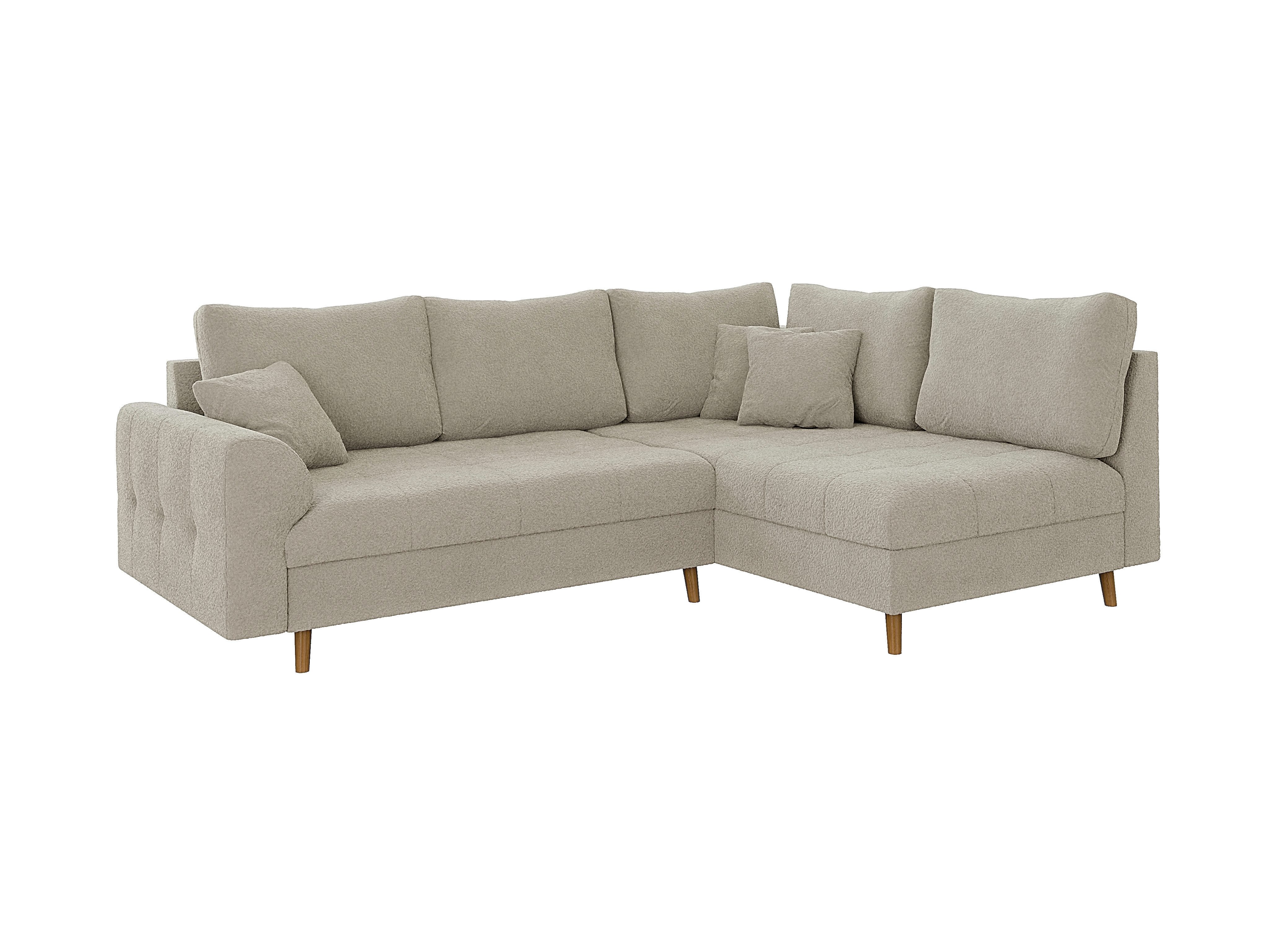 S-Style Möbel Ecksofa Leif mit Braun Holzfüßen im skandinavischen Stil aus günstig online kaufen