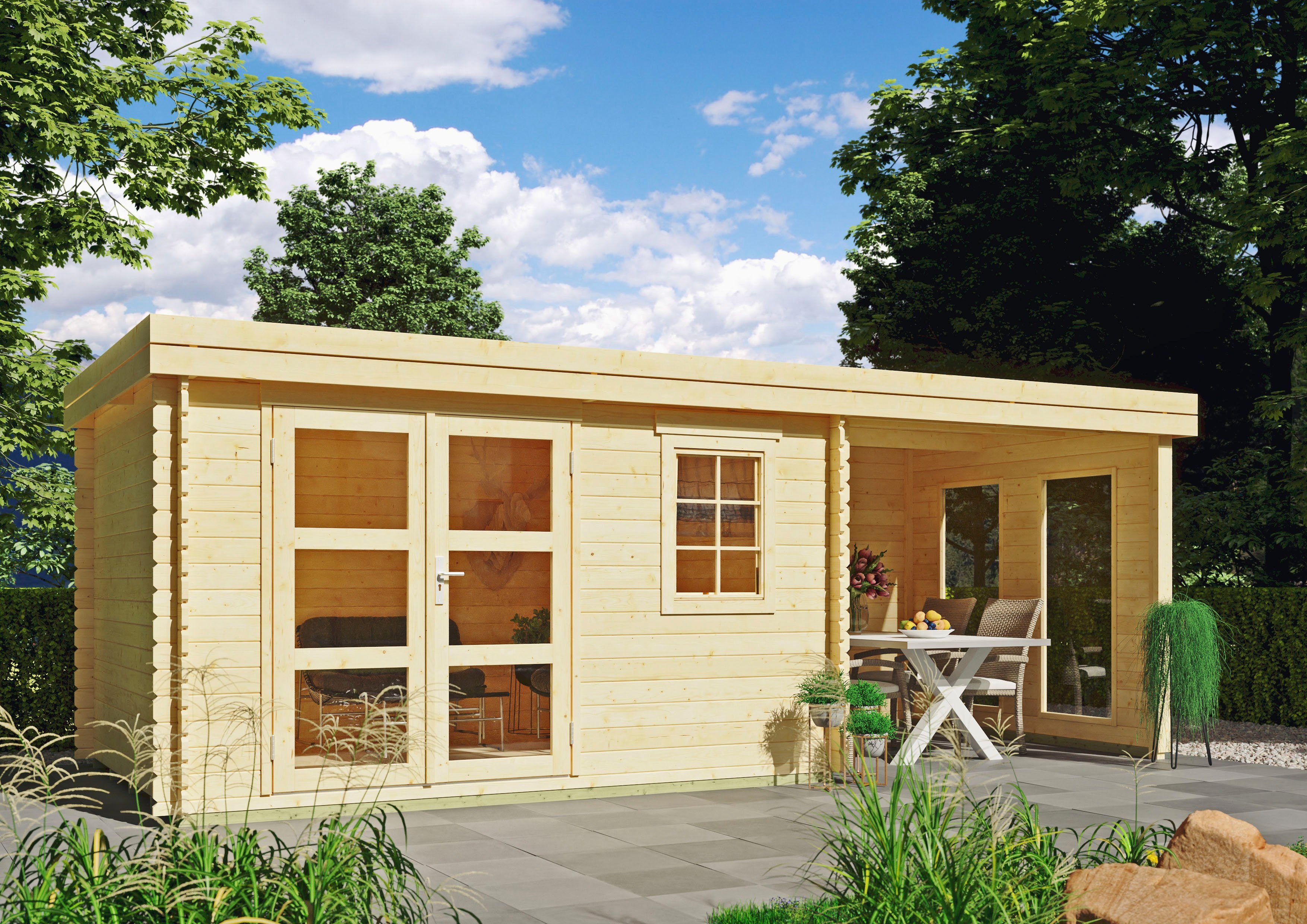 Kiehn-Holz Gartenhaus Tollensesee, BxT: 605x282 cm, aus naturbelassenem Fichtenholz