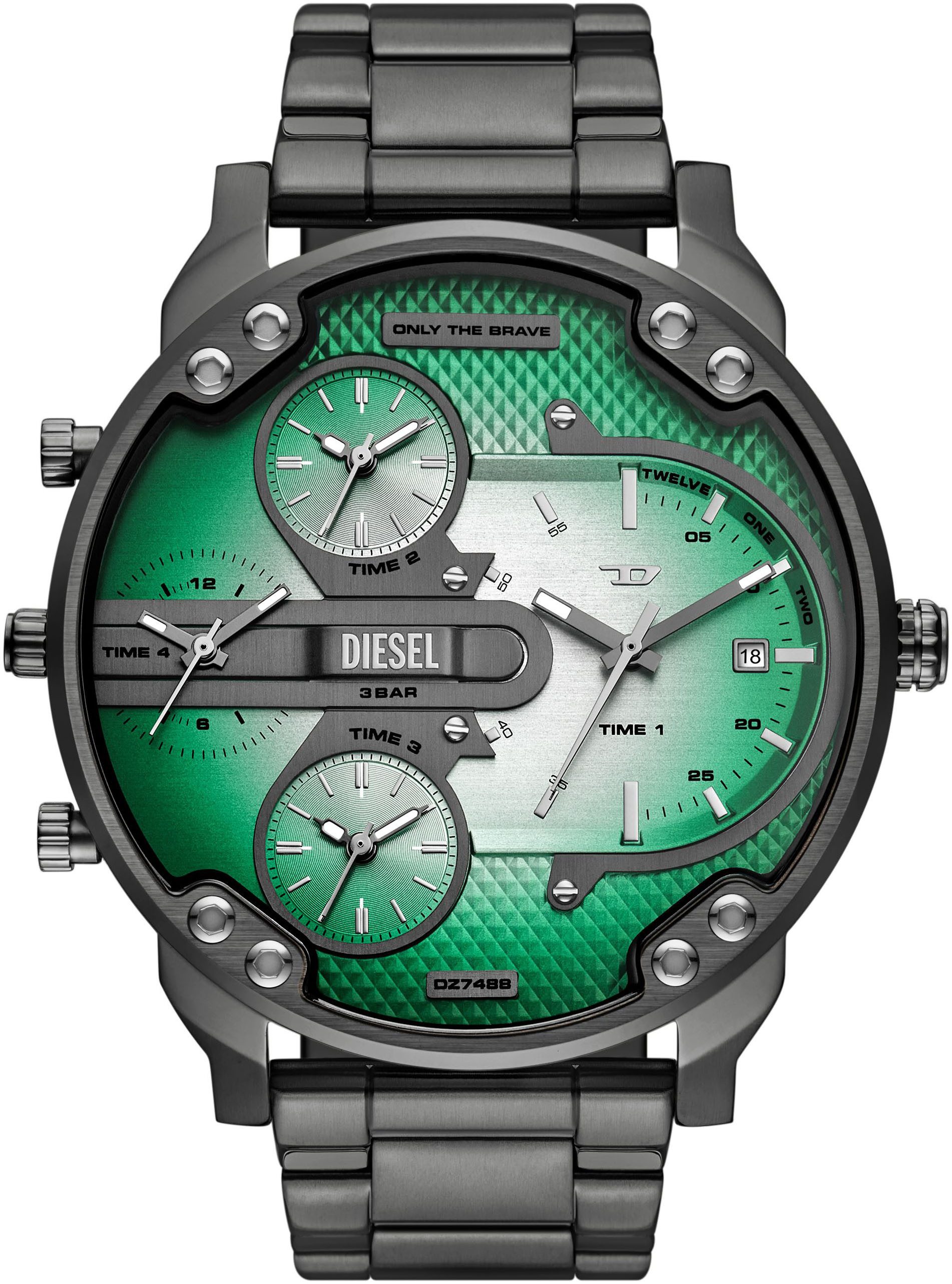 Diesel Quarzuhr MR. DADDY SLIM DZ7488, Armbanduhr, Herrenuhr, Edelstahlarmband, analog, Tag