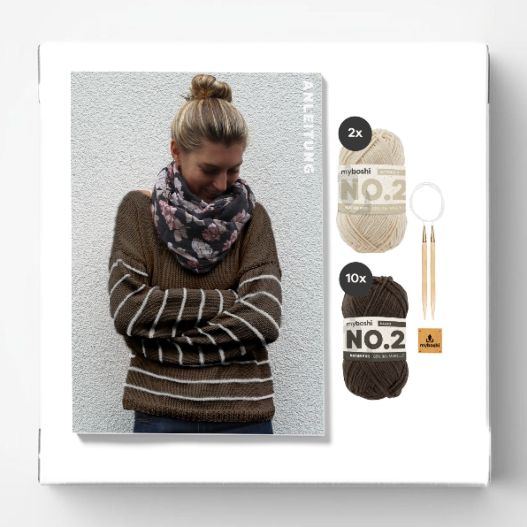myboshi Kreativset Strickset Pullover St. Louis No.2 Wolle Nadel, (1-tlg)