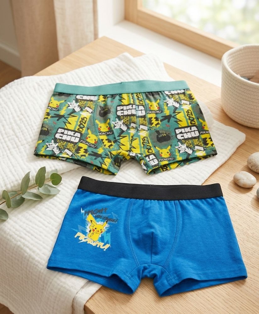 POKÉMON Boxershorts Pokémon Jungen Boxershorts 2er Pack - Pikachu Design - Gr. 110 bis 140 (Packung, 2 er Pack)