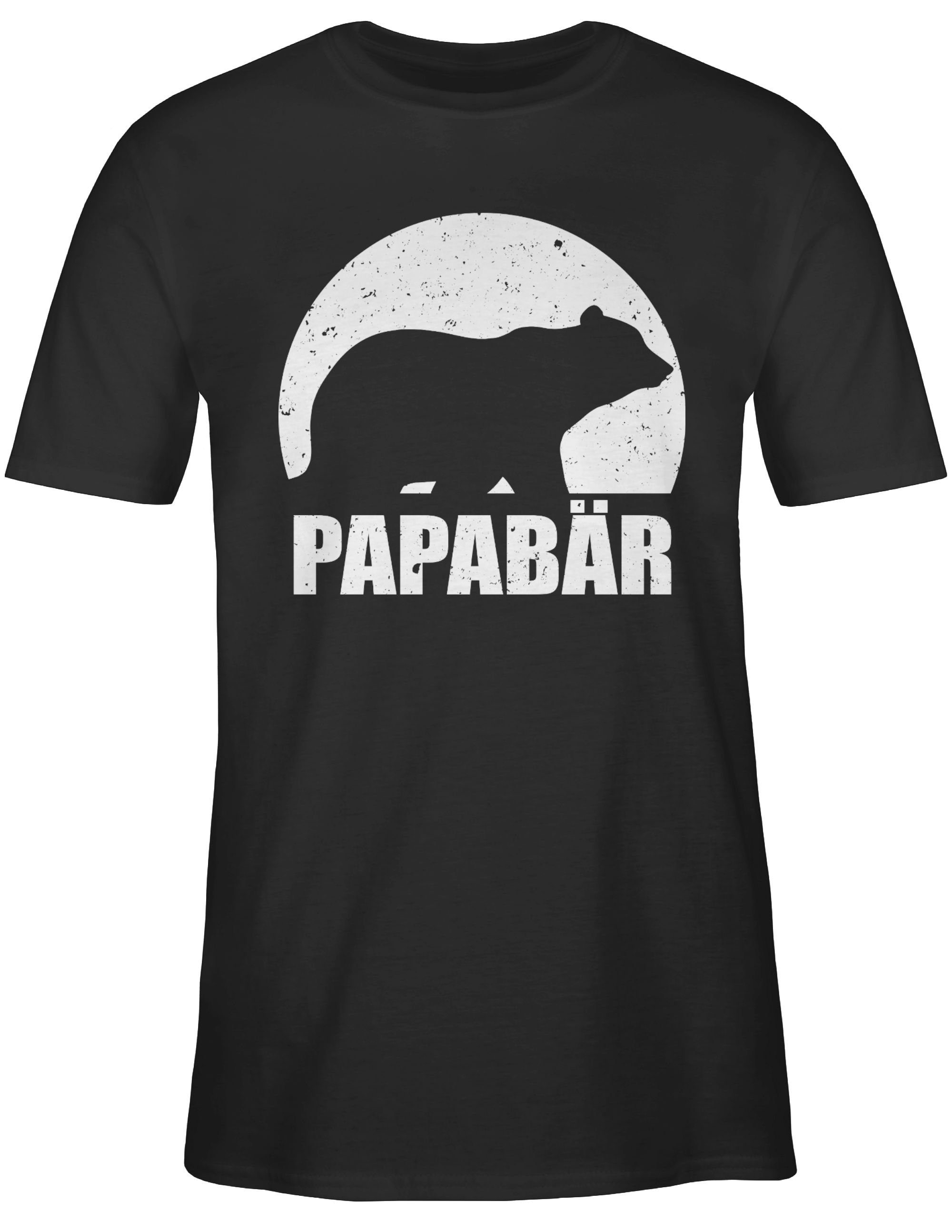 Papabär Bär Papa Shirtracer für Papa Geschenk T-Shirt Vatertag Bear Papa 01 Schwarz
