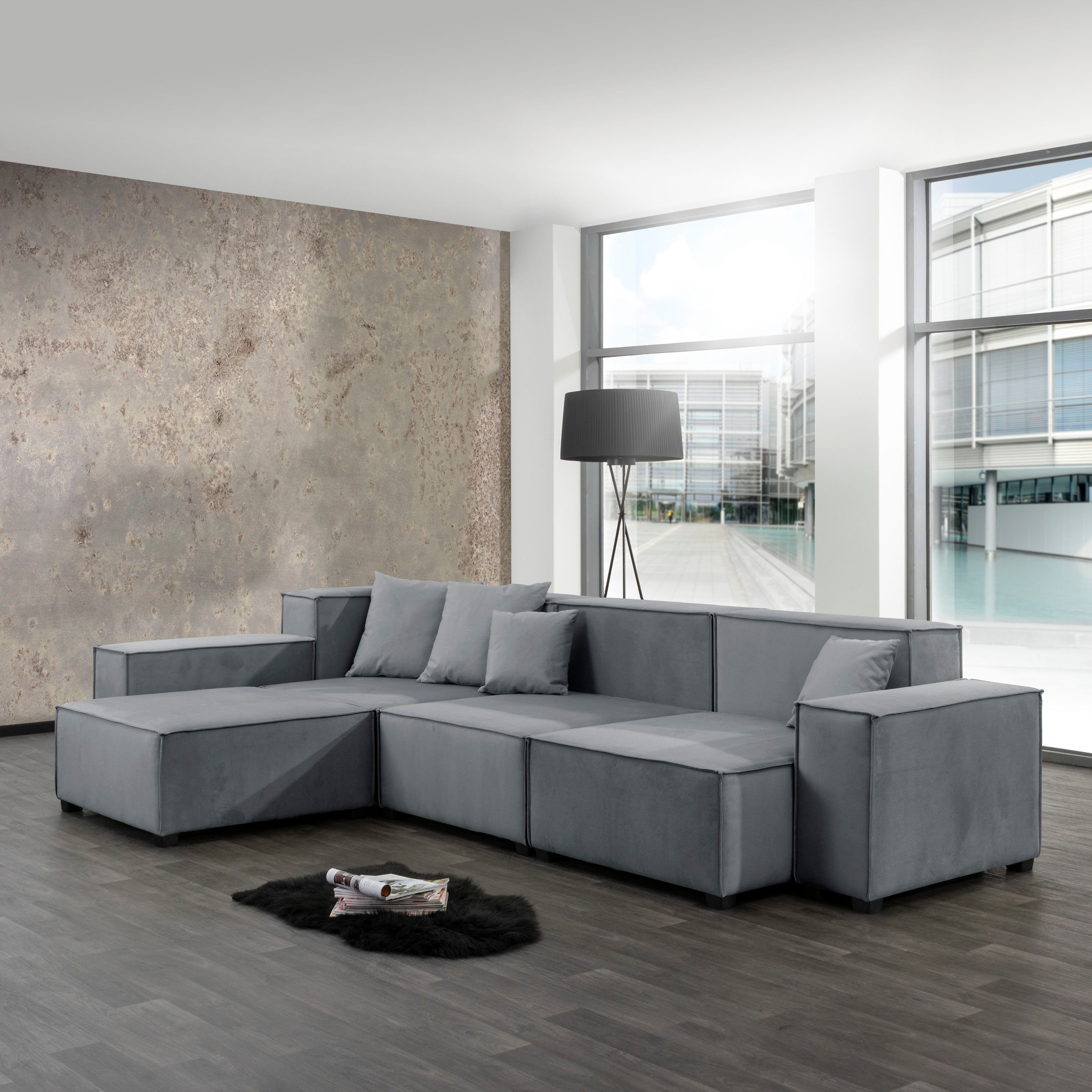 Max Winzer® Wohnlandschaft MOVE, Set, Sofa-Set 04 aus 10 Sitzelementen, inklusive 4 Zierkissen, kombinierbar
