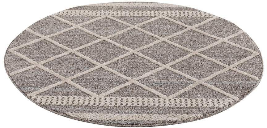 Carpet City Teppich "Art 2645" rund 7 mm Höhe Kurzflor, Rauten-Optik, ideal günstig online kaufen
