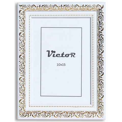Victor (Zenith) Bilderrahmen Bilderrahmen \"Rubens\" - Farbe: Weiß Gold - Größe: 10 x 15 cm, Bilderrahmen 10x15 cm Weiß Gold A6, Bilderrahmen Barock, Antik