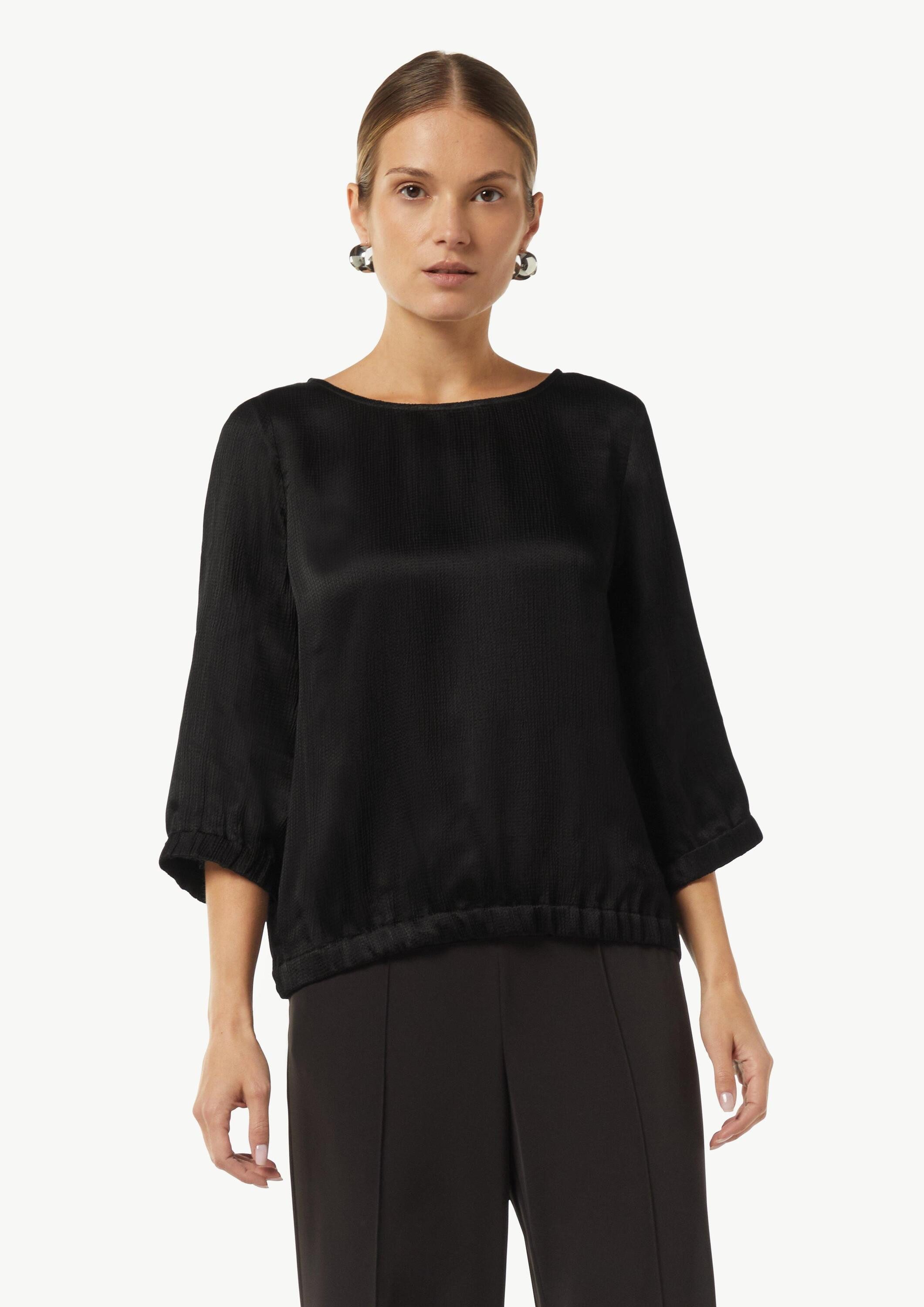 comma Kurzarmbluse Bluse Strukturierte Bluse aus Viskose (1-tlg)