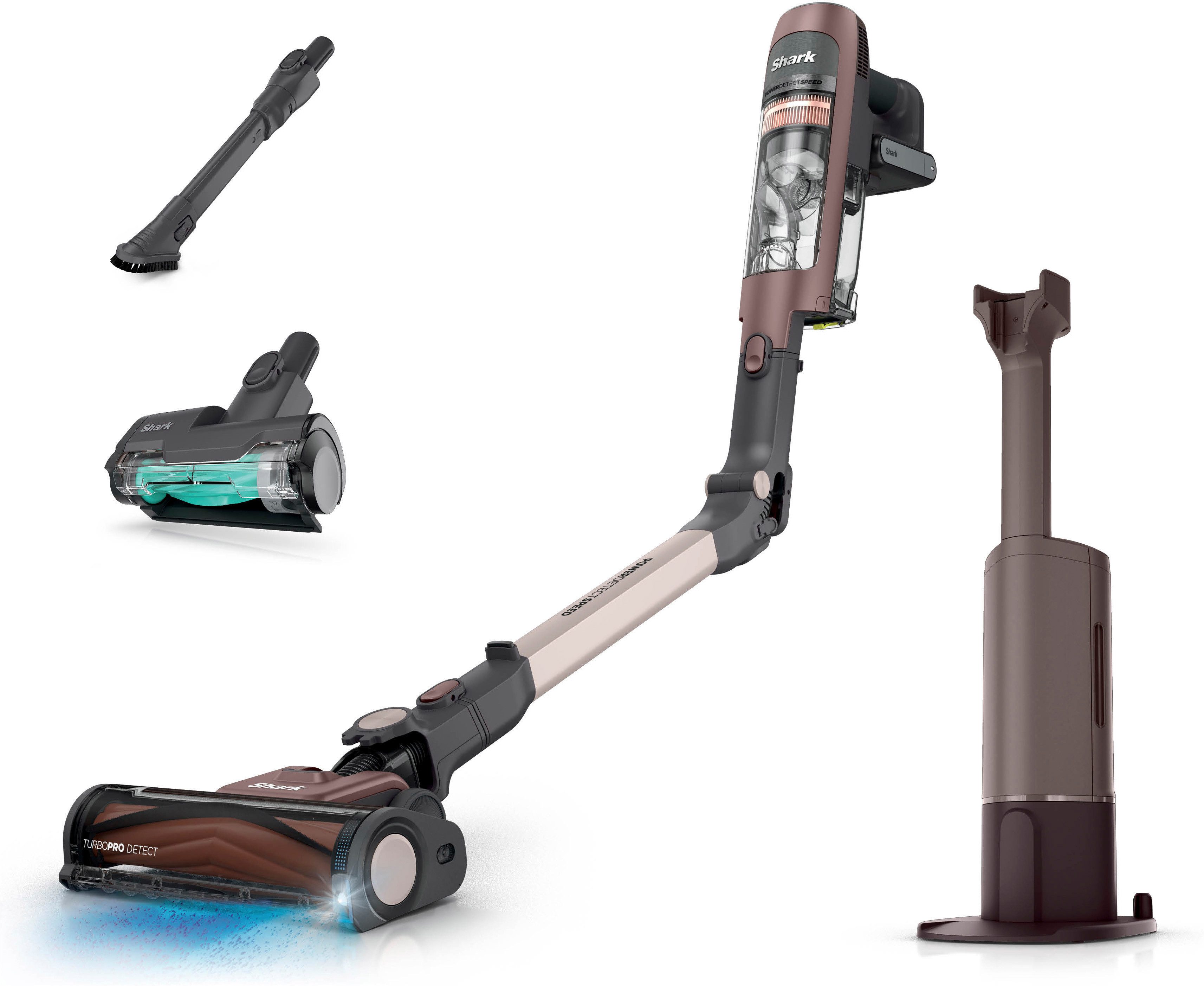 Shark Akku-Hand-und Stielstaubsauger Shark PowerDetect Speed Luxe Collection Clean & Empty, 4 POWERDETECT-TECHNOLOGIEN, Selbstentleerende Ladestation