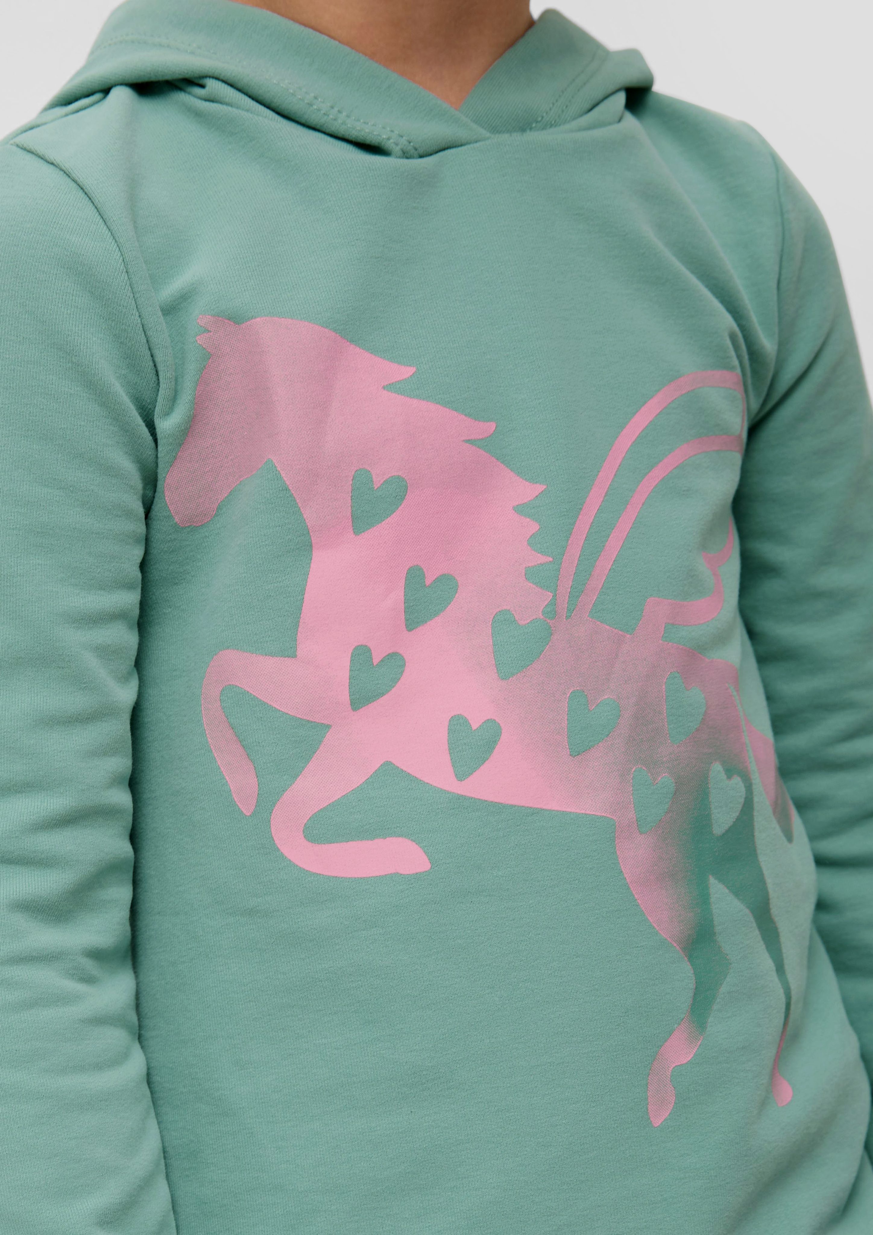 Layering-Detail Sweatshirt Sweatshirt salbeigrün mit s.Oliver Layering