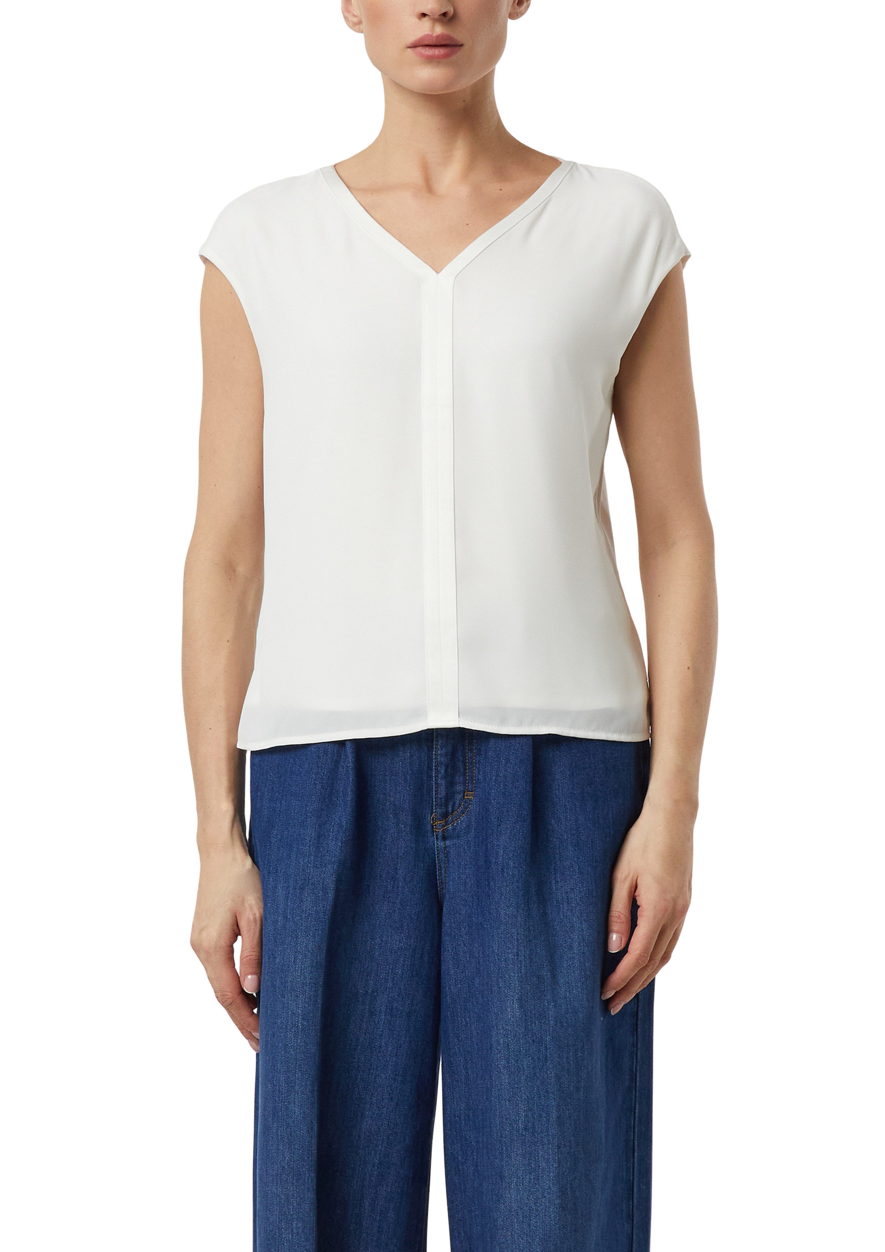 comma Blusenshirt Sommer-Top mit V-Ausschnitt, ärmellos