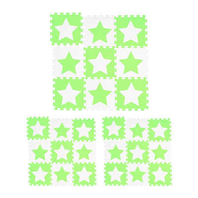 relaxdays Spielmatte »27 x Puzzlematte Sterne weiß-grün«