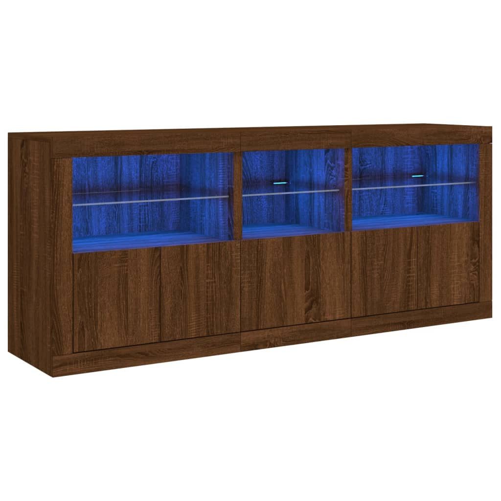 vidaXL Sideboard Sideboard mit LED-Leuchten Braun günstig online kaufen