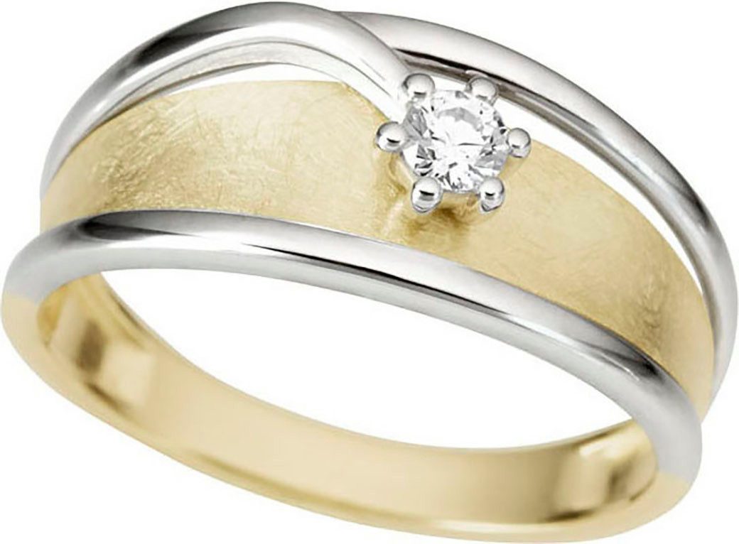 Firetti Fingerring Schmuck Geschenk Gold 333 Damenring Goldring Fantasie bicolor, mit Brillant