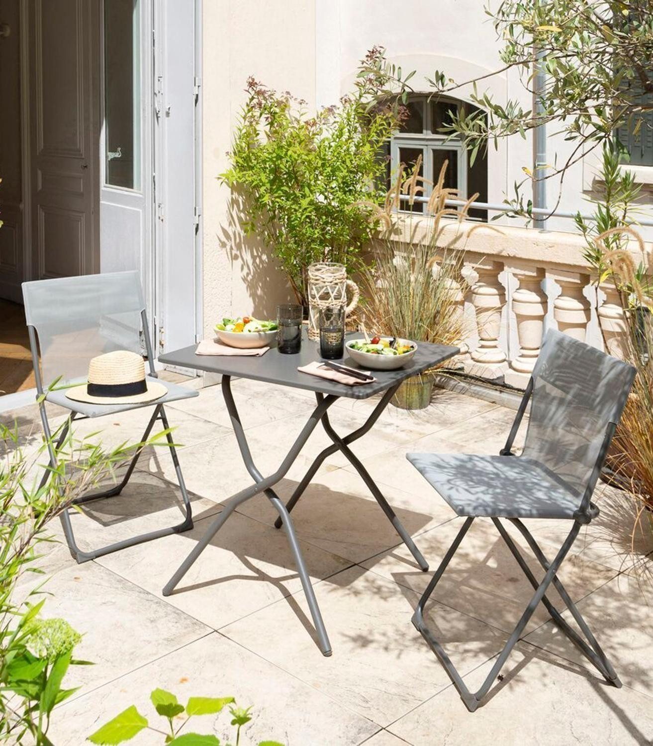 Lafuma Klappstuhl BALCONY, Terre, Titanfarben, Batyline, Stahl, (1 St), Klappbar, B 48 x H 83 x T 44 cm