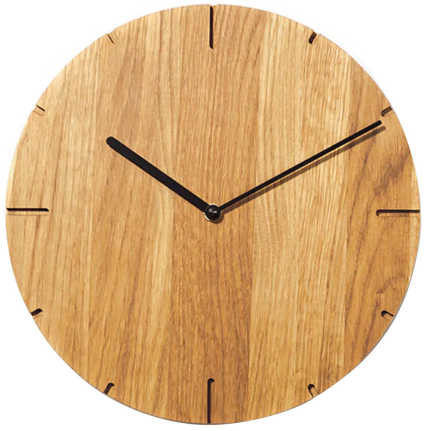 Natuhr Wanduhr Solide Massivholz Eiche Geölt ⌀ 30 cm