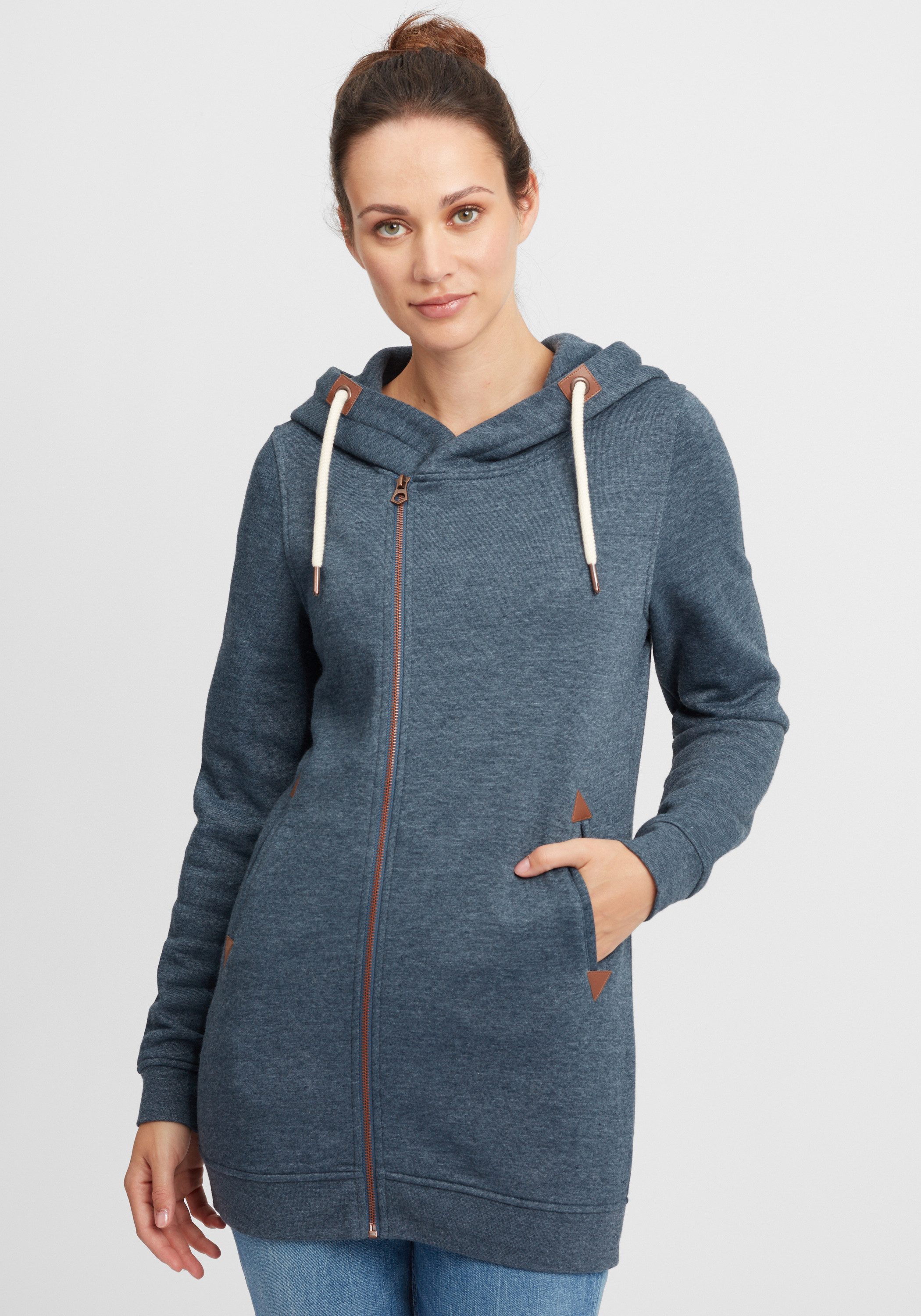 OXMO Kapuzensweatjacke OXVicky Sweat Zip-Hoodie Long Sweatshirtjacke mit as günstig online kaufen