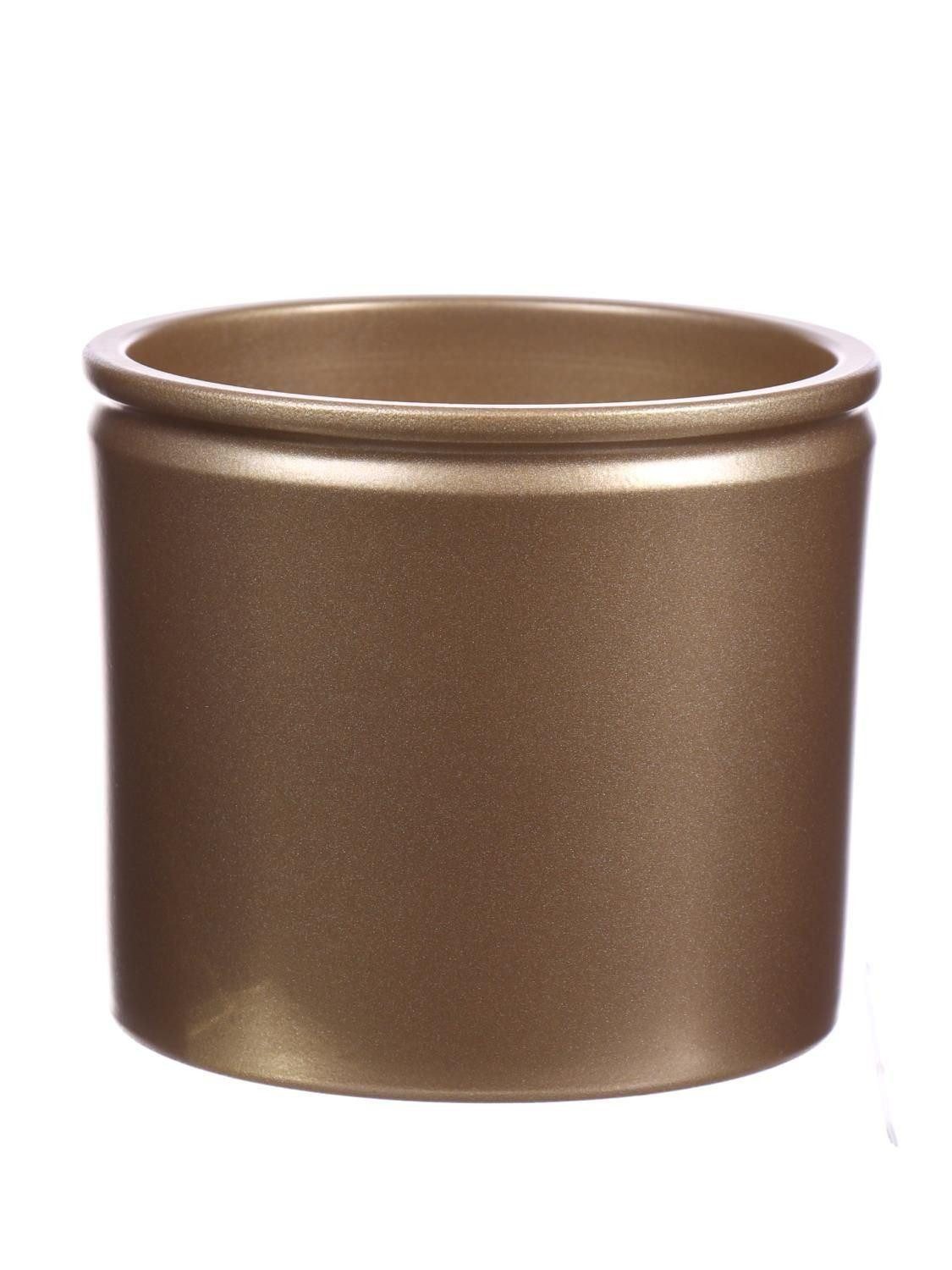 INNA-Glas Blumentopf Übertopf ALCHIBA, aus Keramik, gold-metallic-glänzend, 25,7cm, Ø27,8cm