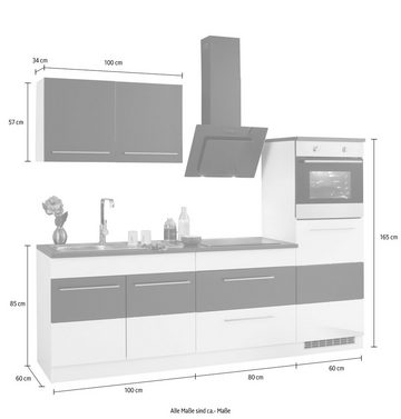 HELD MÖBEL Küchenzeile Trient, mit E-Geräten, Breite 240 cm