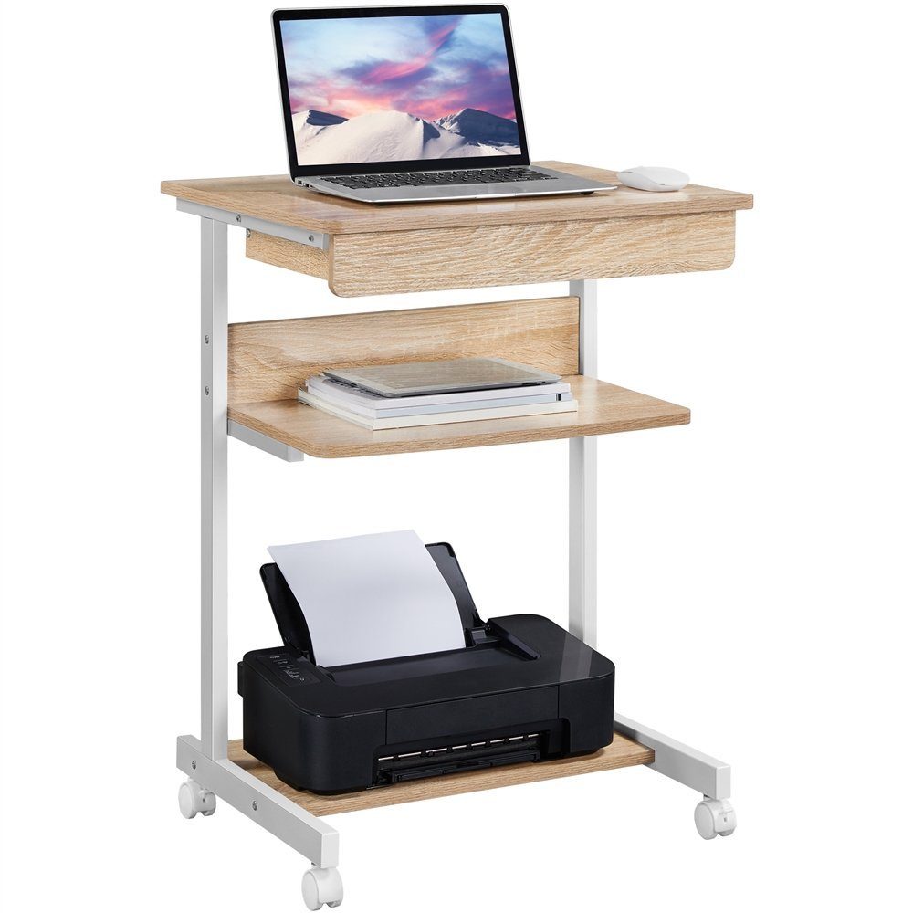 Yaheetech Schreibtisch, mit Tastaturablage, Homeoffice für Oak Laptoptisch