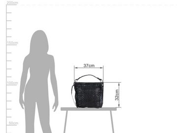 Bear Design Umhängetasche "Tess" Cow Lavato Leder, Shopper, Handtasche, Schultertasche 37x32cm, Leder, schwarz
