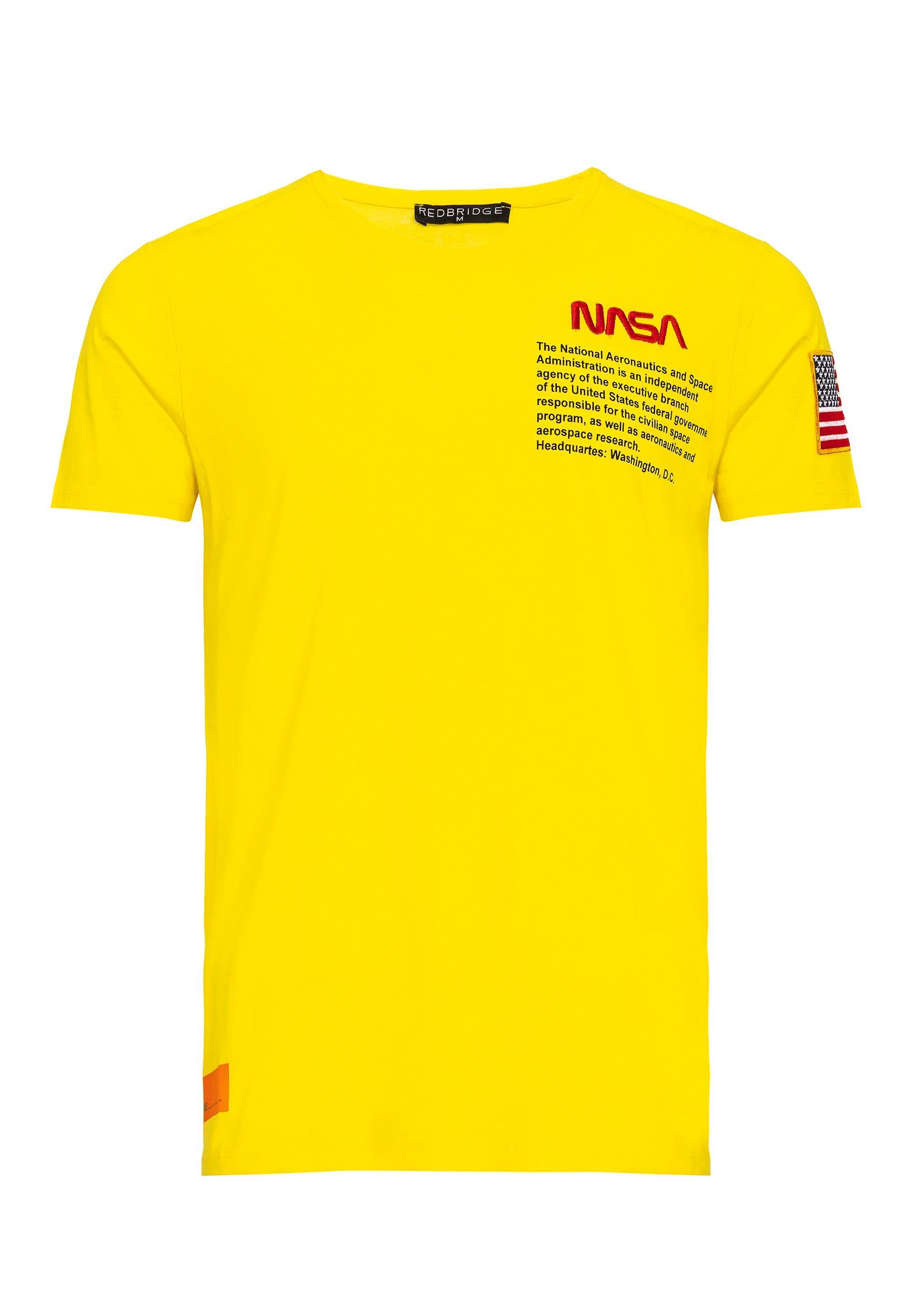 NASA-Design RedBridge Tucson T-Shirt gesticktem gelb mit