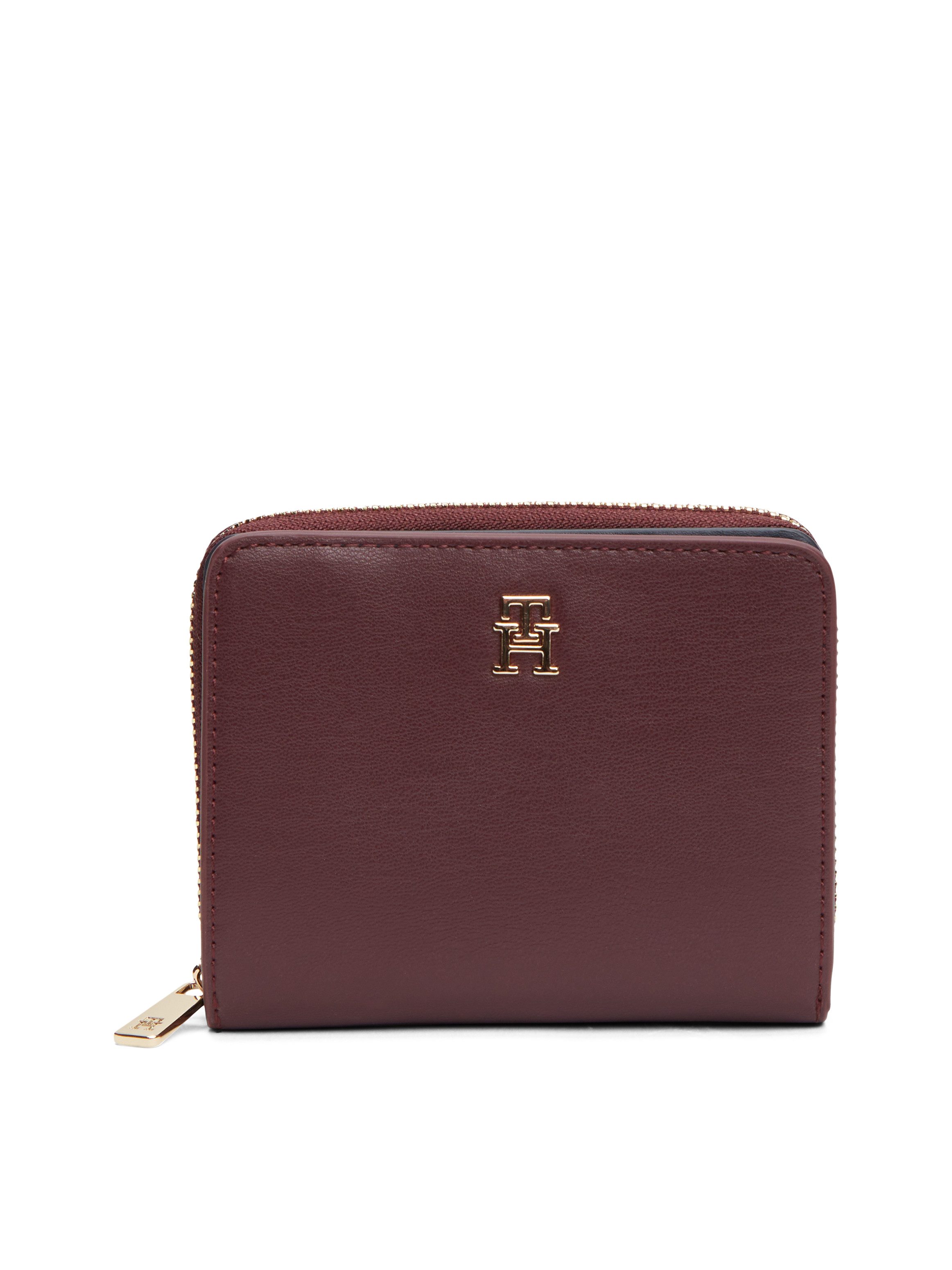 Tommy Hilfiger Geldbörse TH ICON MED ZA FLAP, Damen Geldbeutel, Portemonnai mit edlem TH-Logoemblem