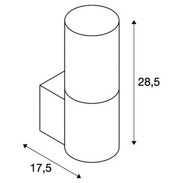 SLV Wandleuchte Wandlleuchte Lisenne, Basalt, Glas, E27, keine Angabe, Leuchtmittel enthalten: Nein, warmweiss, Wandleuchte, Wandlampe, Wandlicht