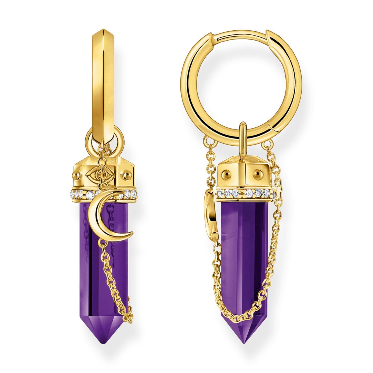 THOMAS Paar Creolen gold, SABO Violett Goldfarben violett