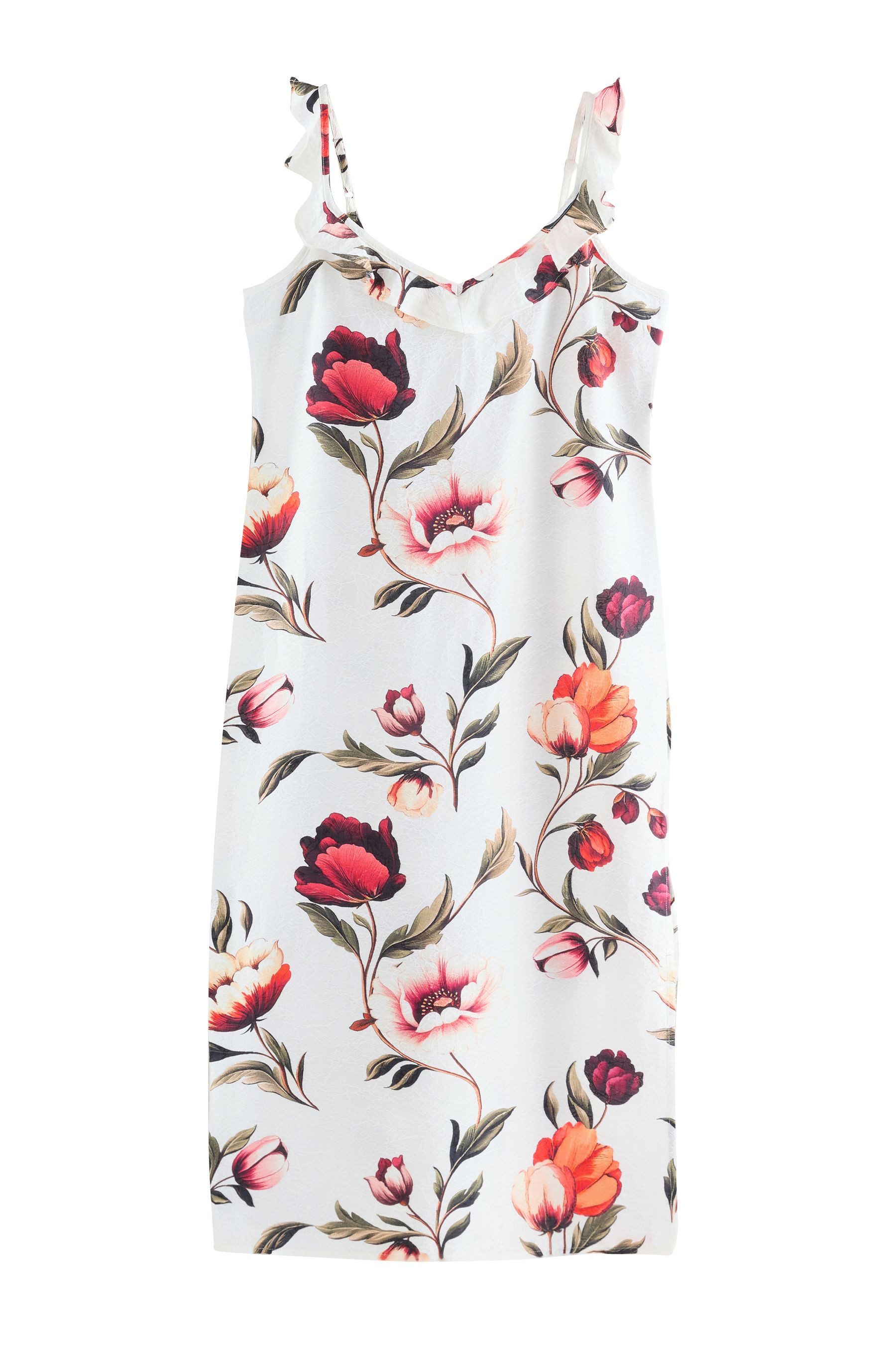 Next Midikleid Verschlussloses, sommerliches Midikleid, Rüschen (1-tlg)